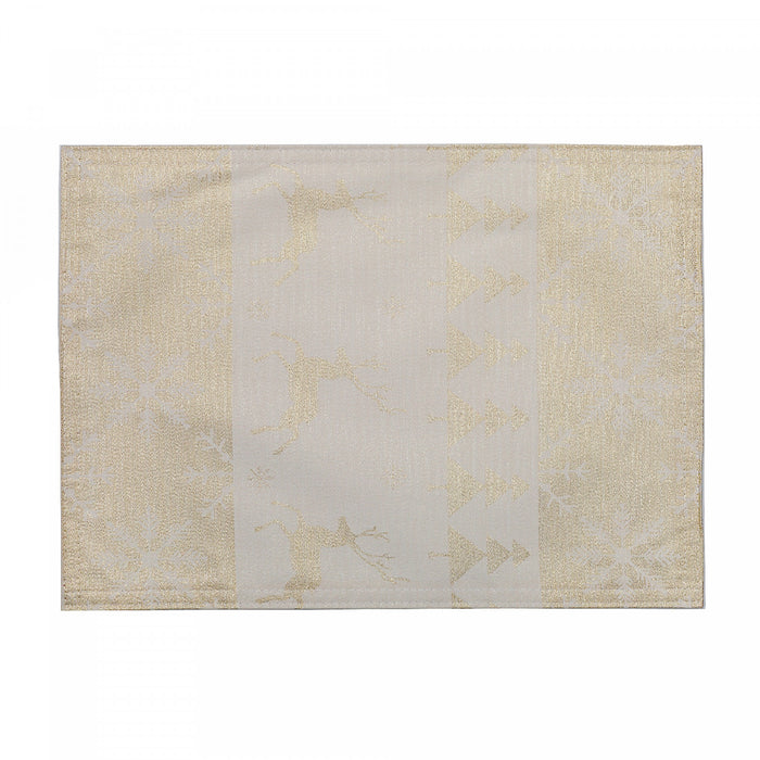 Lurex Placemat Gold Jumping Reindeers - Set of 12