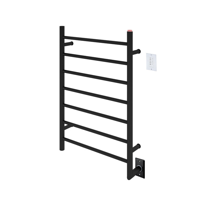 Ancona Comfort 7-Bar Hardwired Towel Warmer In Matte Black - AN-5334-TWCD01