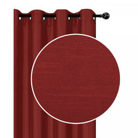 Faux Silk Panel With 8 Grommets Red - Set of 2 Drapes and Blinds