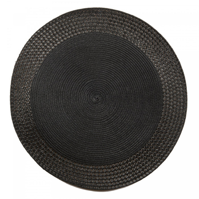 Vinyl Round Placemat with Black Border - Set of 12