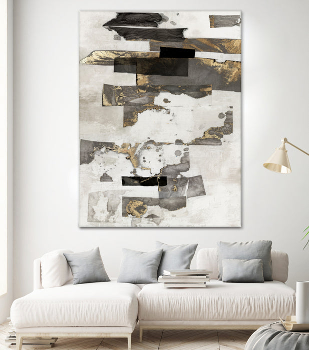 \"Gold And Black Ink I\" Giant Art 72x54 Wall Art