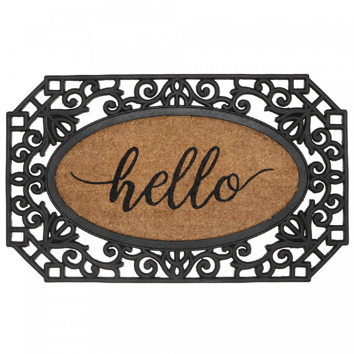 Rubber & Brush Floormat Hello - Octagon