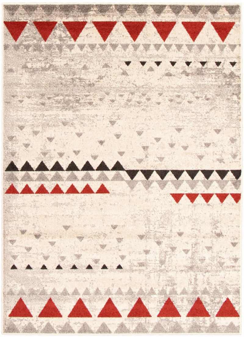 Raja Ivory-Red Area Rug - 5'3" x 7'3"