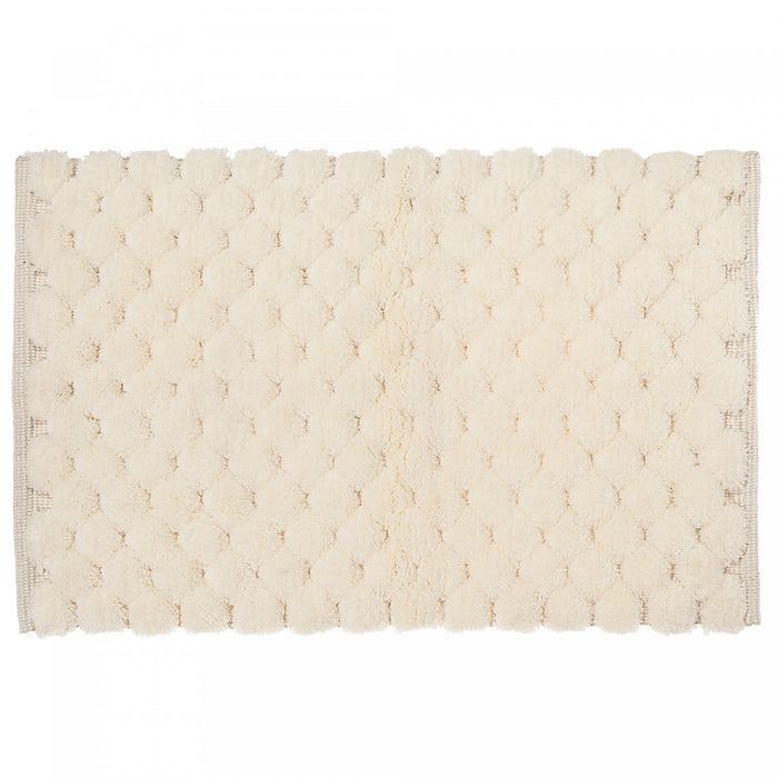 Handwoven Pompom Bathmat Natural 20 x 32 Bathmat