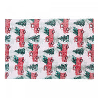 Cotton Placemat Red Truck with Tree - Set of 12