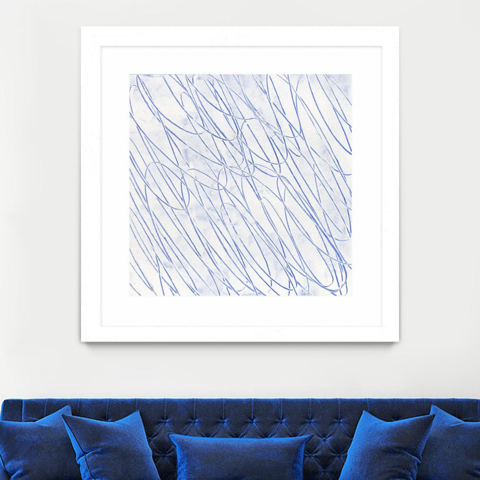 \"Hula Ii\" Matted and Framed White 36x36 Wall Art