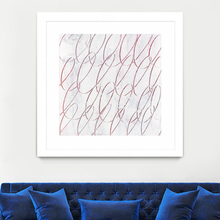 \"Hula I\" Matted and Framed White 36x36 Wall Art