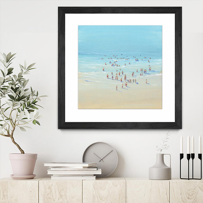\"Beach Day Ii\" Matted and Framed Black 30x30 Wall Art