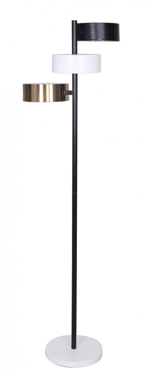 Levelled Floor Lamp - Black, Gold and White