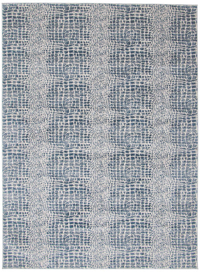 Kecia Blue/cream Rug 6'7" X 9'6" Area Rug