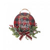 Red Buffalo Ornament Hanger with Bow Merry & Bright