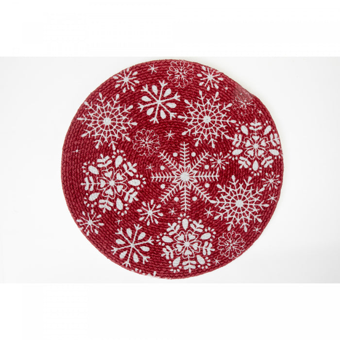 Printed Cotton Rope Placemat Snowflake - Set of 12