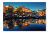Beautiful Night in Amsterdam 24x36 Wall Art Fabric Panel Without Frame
