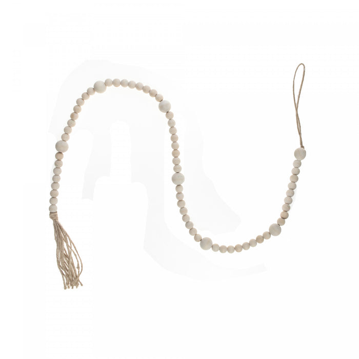 Dual Wood Bead Garland Natural Christmas Ornaments