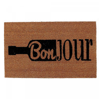 Coir Door Mat Bonjour Vin Floormat