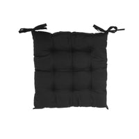 Polyester Tufted Chair pad 18 x 18 Black - Set of 2