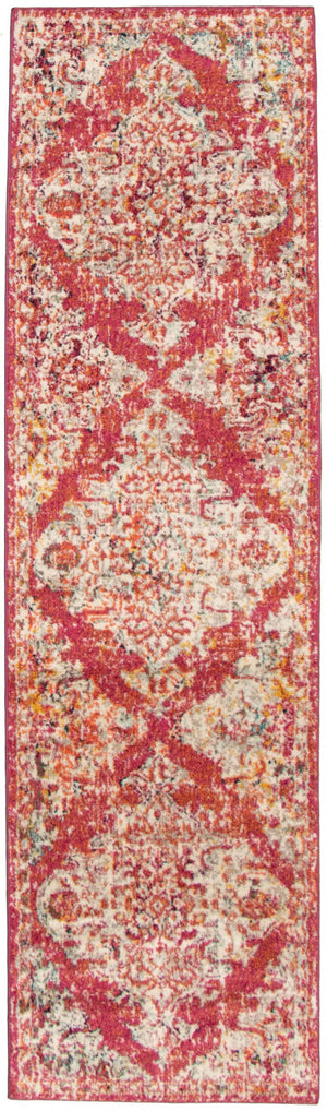 Raina Vintage Rose-Red Area Rug - 2'7