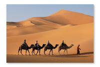 Camel Caravan in Sahara Desert 28x42 Wall Art Fabric Panel Without Frame