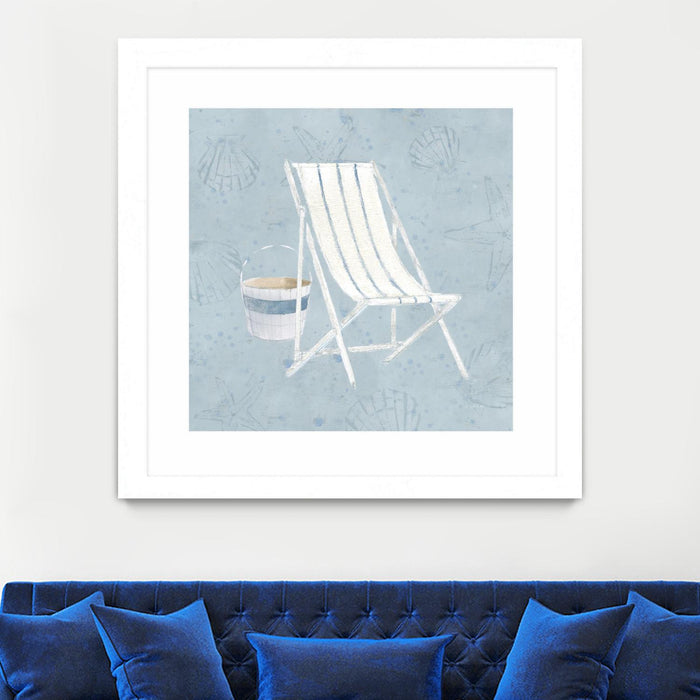 \"Serene Seaside Iii\" Matted and Framed White 36x36 Wall Art