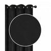 Faux Suede Panel With 8 Grommets Black - Set of 2 Drapes and Blinds