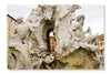 Fontana Dei Quattro Fiumi, Piazza Navona, Rome, Italy 16x24 Wall Art Frame And Fabric Panel