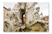 Fontana Dei Quattro Fiumi, Piazza Navona, Rome, Italy 16x24 Wall Art Frame And Fabric Panel
