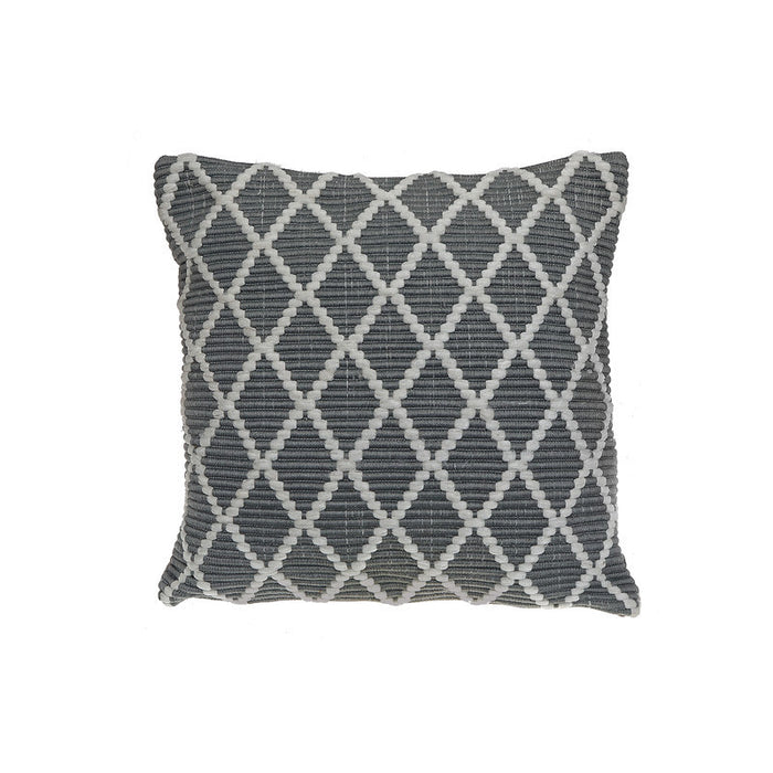 Ribbed Diamond Cushion Grey - Set of 2