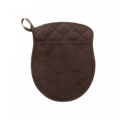 Quilted Potholder with Pocket Chocolate - Set of 4|Poignée piquée chocolat avec pochette - ensemble de 4