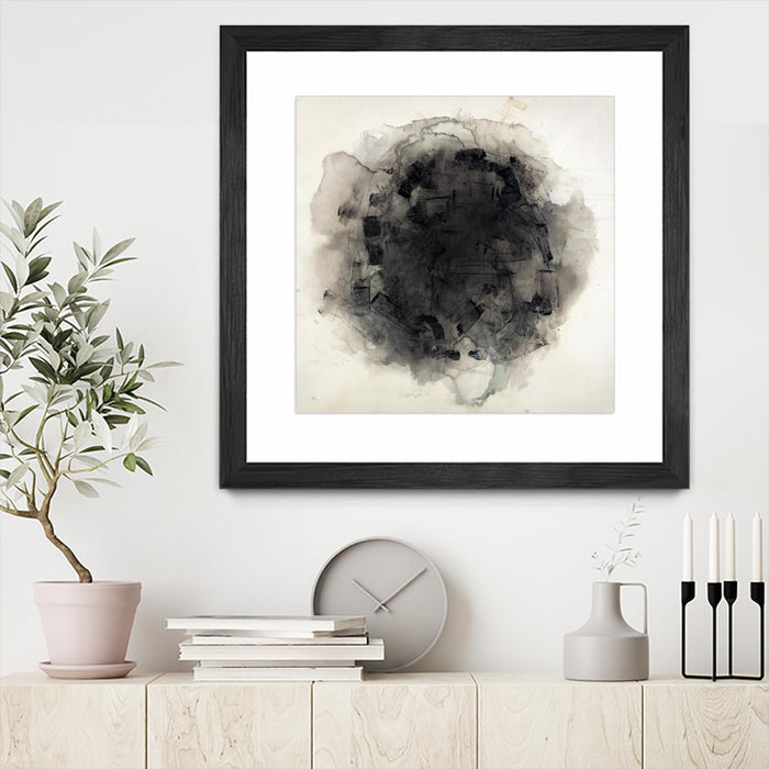\"Positives And Negatives I\" Matted and Framed Black 30x30 Wall Art