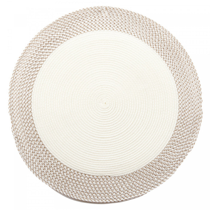 Vinyl Round Placemat with White Border - Set of 12