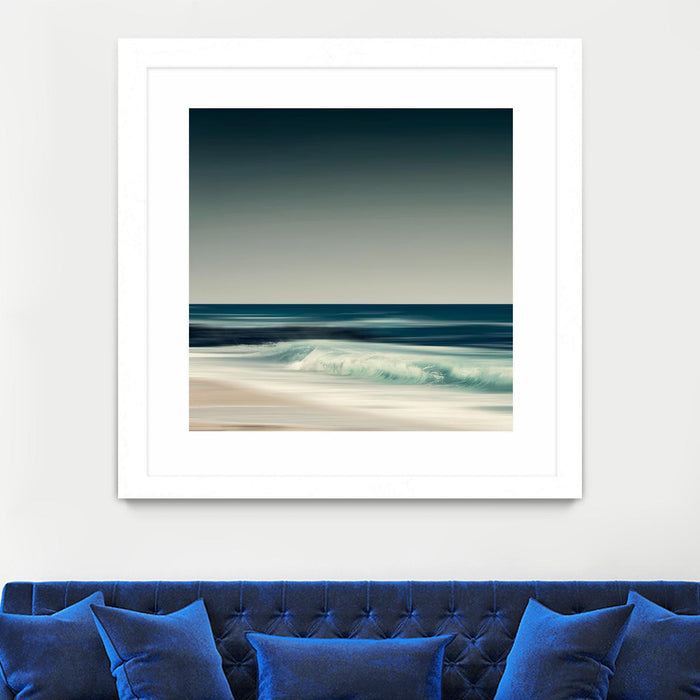 \"Cristal Surf\" Matted and Framed White 30x30 Wall Art