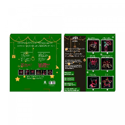 50 Lt Mini Bulb Indoor Window Silhouette - Set of 2 Christmas Lights|Silhouette à 50 lumières avec petites ampoules pour l’intérieur de la fenêtre - ensemble de 2 jeux de lumières de Noël