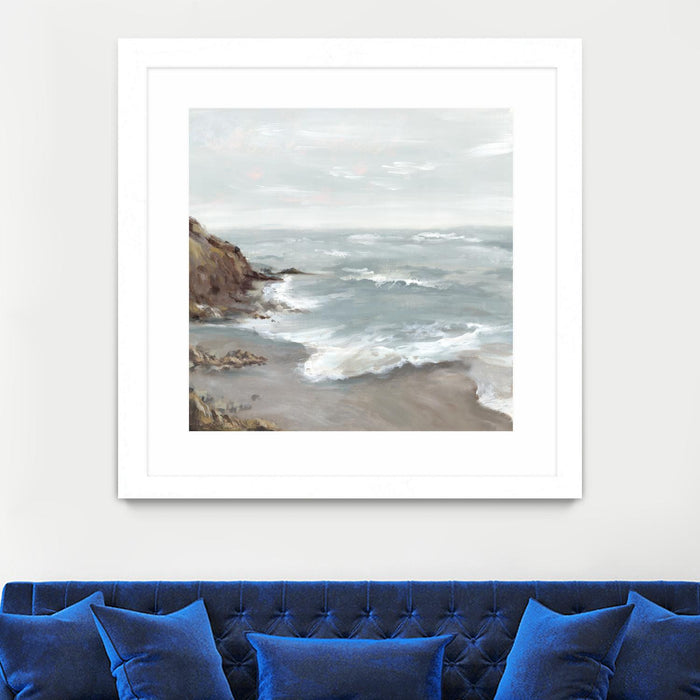 \"Beautiful Bay\" Matted and Framed White 30x30 Wall Art