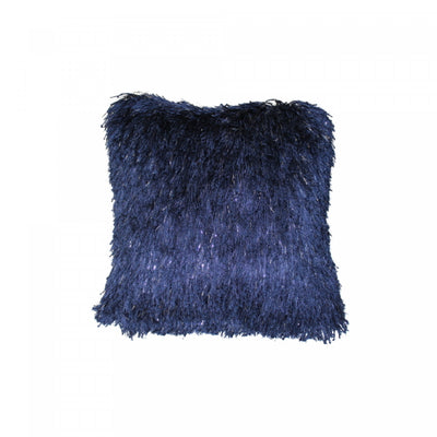 Furry Cushion Navy Blue - Set of 2 Cushions|Coussin à fourrure bleu marine - ensemble de 2 coussins