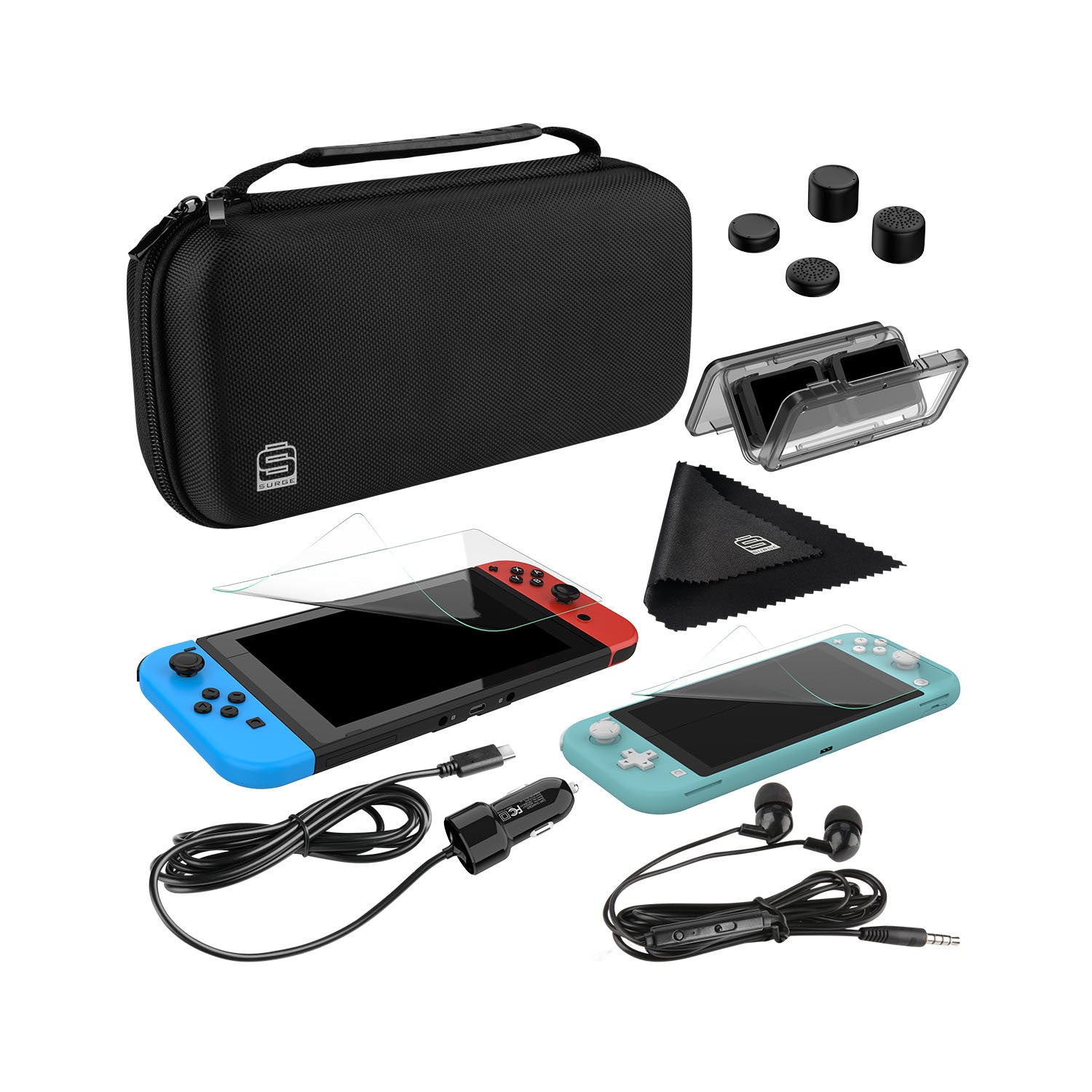 Surge Nintendo Switch/Lite Starter Kit 2.0 - Black - The Brick Surge Nintendo Switch/Lite Starter Kit 2.0 - Black - The Brick
