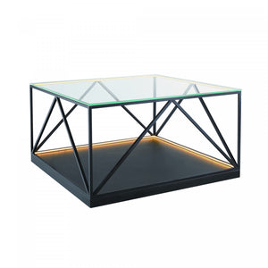 Tavola 9 W LED Square Coffee Table - Black