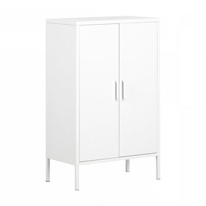 Crea Metal 2-Door Accent Cabinet - Pure White