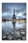 View of Paris By Night - France 28x42 Wall Art Fabric Panel Without Frame
