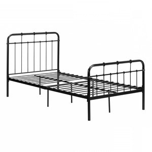 Cotton Candy Twin Metal Complete Bed - Pure Black