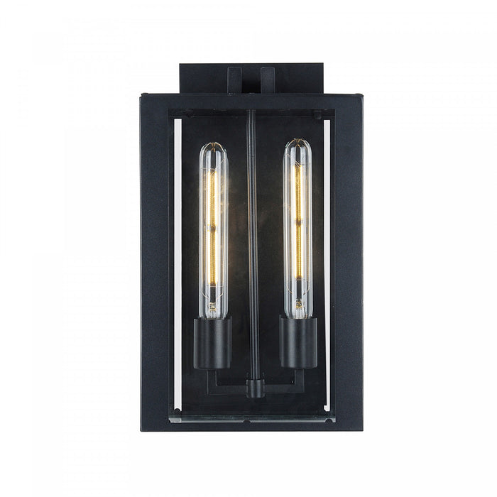 Waterville Matte Black 2-Light Outdoor Wall Sconce