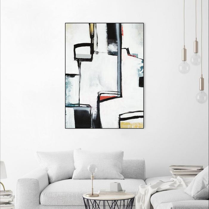 \"The A Line I\" Canvas Framed Black 24x32 Wall Art