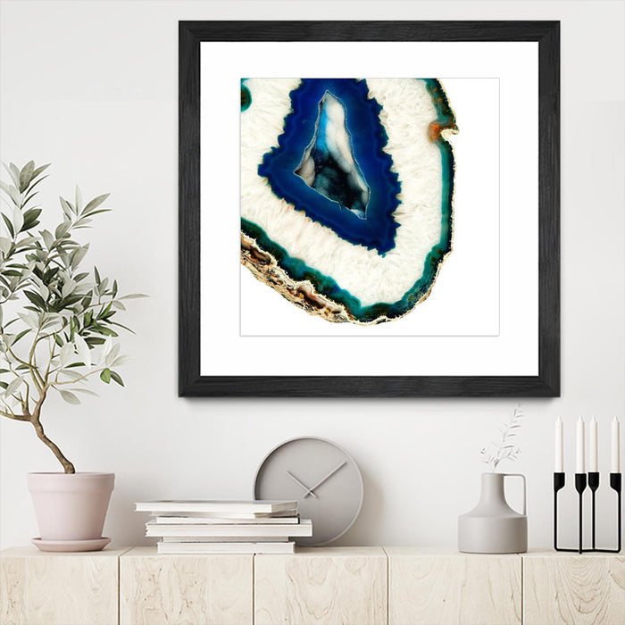 \"Mediterranean Agate A\" Matted and Framed Black 30x30 Wall Art