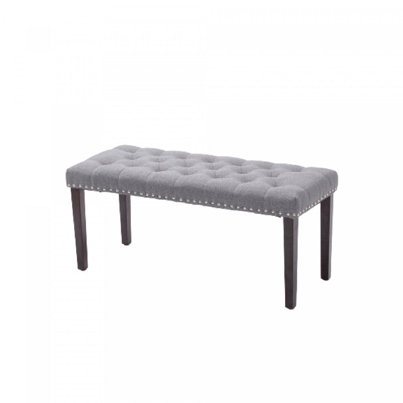 Cabara Tufted Fabric Bench Grey Benches - The Brick