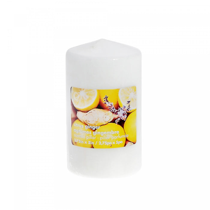 2.75\" x 5\" Scented Pillar Citrus Ginger - Set of 2 Candle