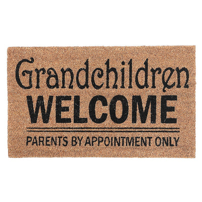 Coir Door Mat Grandchildren Welcome Parents by Appt Floormat|Paillasson en fibre de coco « Grandchildren Welcome Parents by Appt »