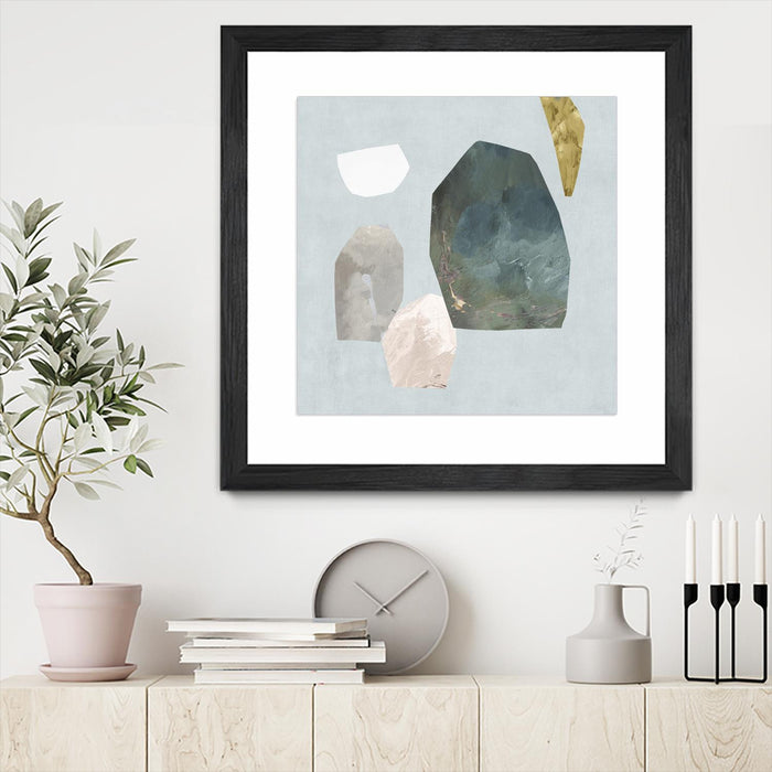 \"Assembly I\" Matted and Framed Black 36x36 Wall Art