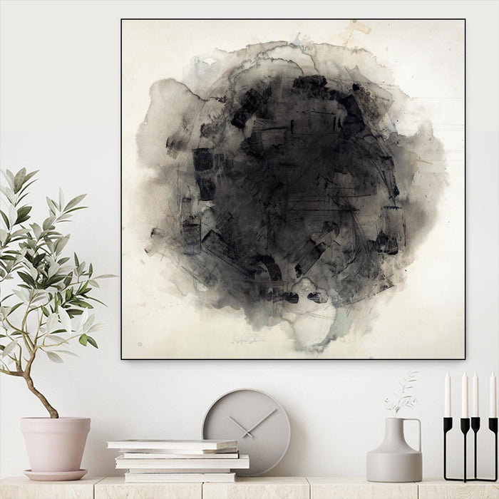 \"Positives And Negatives I\" Canvas Framed Black 20x20 Wall Art