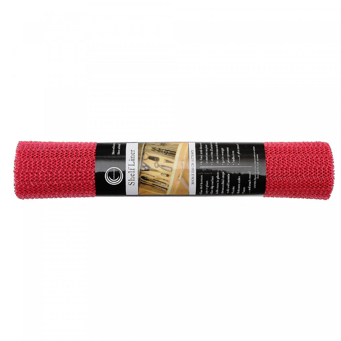 Anti Slip Pvc Mat Red 12\" x 60\" - Set of 6 Kitchen Storage