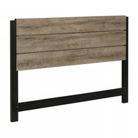 Munich Full/Queen Industrial Headboard - Weathered Oak and Matte Black 