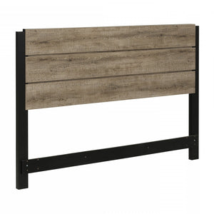 Munich Full/Queen Industrial Headboard - Weathered Oak and Matte Black